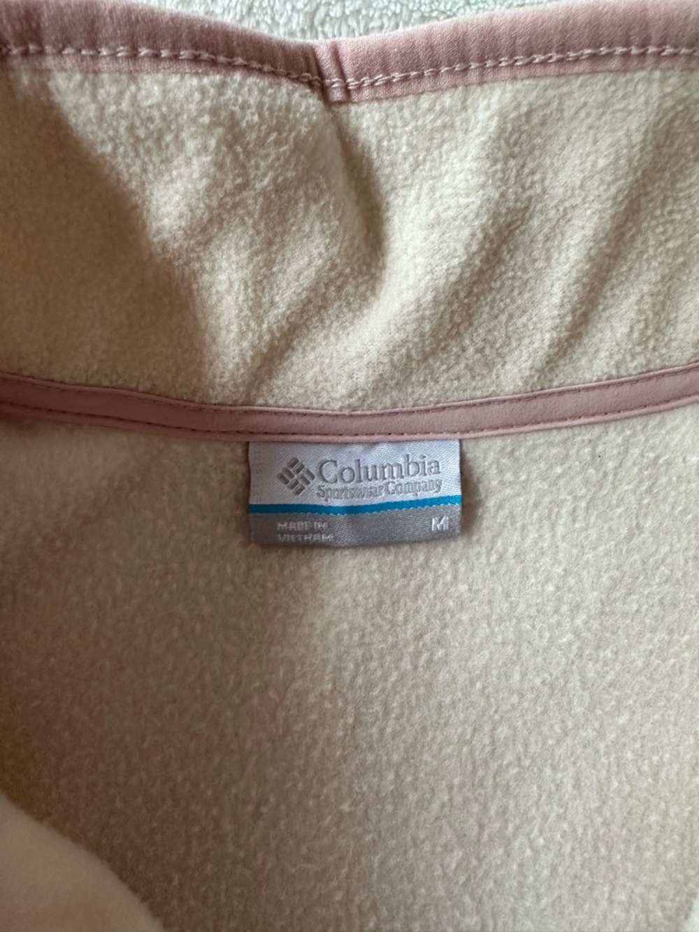 Columbia Cream Fleece Jacket with Rose Trim